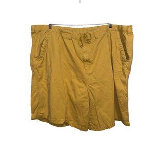 Boulder Creek Mens Mustard Yellow Cotton Elastic Waist Shorts Size 5XL Pockets